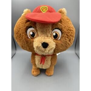 Paw Patrol Tracker Plush Dog Nickelodeon Stuffed Animal Red Hat 10”